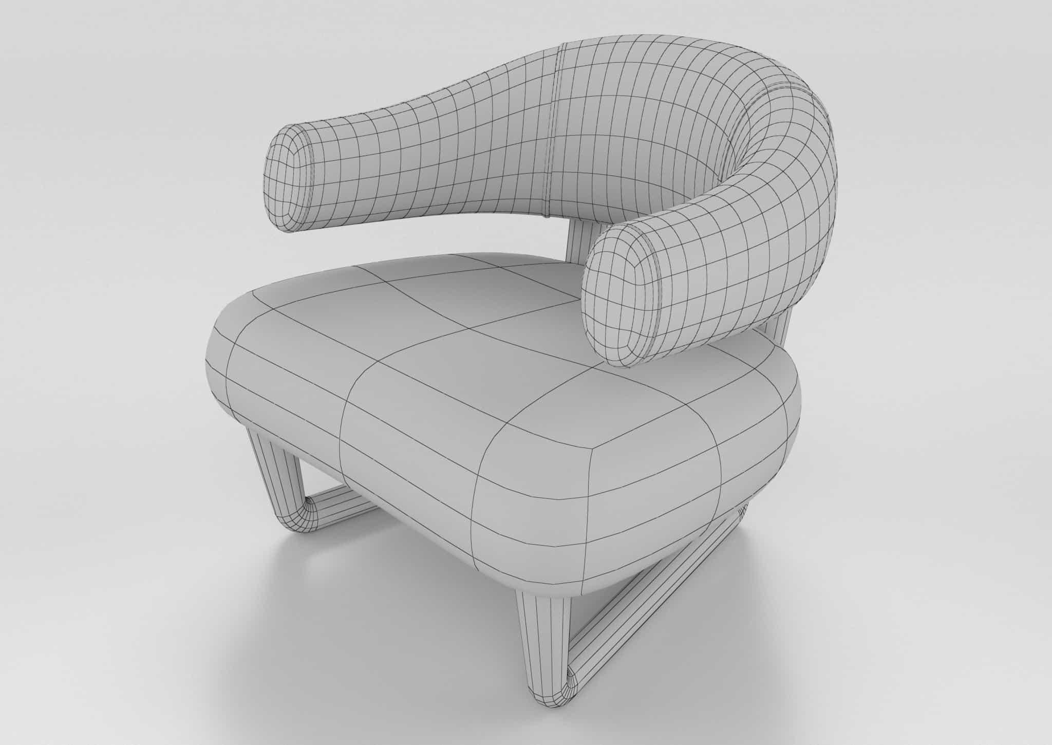 Jean Royère Salon Sculpture Chair Wireframe